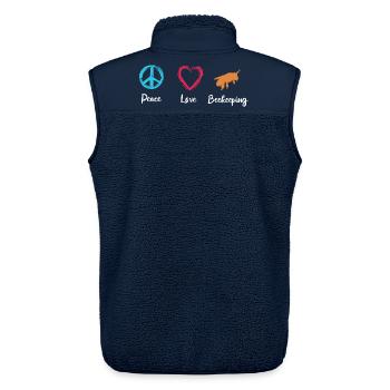 Frieden Liebe Imkerei - Unisex Sherpaweste von Stanley/Stella - Navy - Hinten - AI Model Male 178 light (178cm)