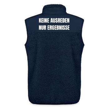 Keine Ausreden Nur Ergebnisse | Arbeit Shirt - Unisex Sherpaweste von Stanley/Stella - Navy - Hinten - AI Model Male 178 light (178cm)