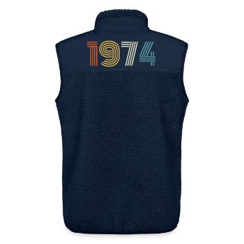 1974 Cadeau 1974 Vintage 1974 - Veste sans manches sherpa unisexe Stanley/Stella - marine - Dos - AI Model Male 178 light (178cm)