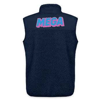 Lettres méga-stylées rétro des années 90 et 80 - Veste sans manches sherpa unisexe Stanley/Stella - marine - Dos - AI Model Male 178 light (178cm)