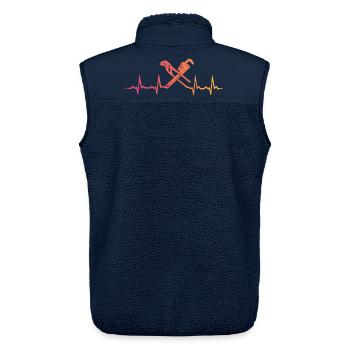 Herzschlag des Heizungsingenieurs Sunset Plumber's - Unisex Sherpaweste von Stanley/Stella - Navy - Hinten - AI Model Male 178 light (178cm)