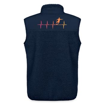 Fußball Sunset Herzschlag Fußballspieler - Unisex Sherpaweste von Stanley/Stella - Navy - Hinten - AI Model Male 178 light (178cm)