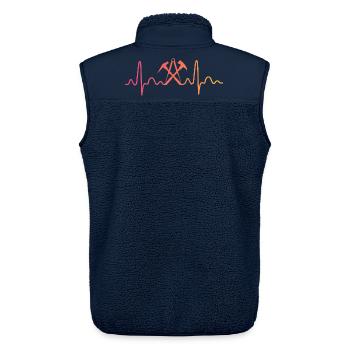 Sunset Dachdecker Herzschlag-Dachdecker - Unisex Sherpaweste von Stanley/Stella - Navy - Hinten - AI Model Male 178 light (178cm)