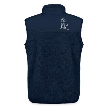 Erdmännchen Line Art Surikate Tiermotiv Humor - Unisex Sherpaweste von Stanley/Stella - Navy - Hinten - AI Model Male 178 light (178cm)