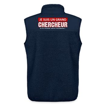 je suis un grand chercheur - Veste sans manches sherpa unisexe Stanley/Stella - marine - Dos - AI Model Male 178 light (178cm)