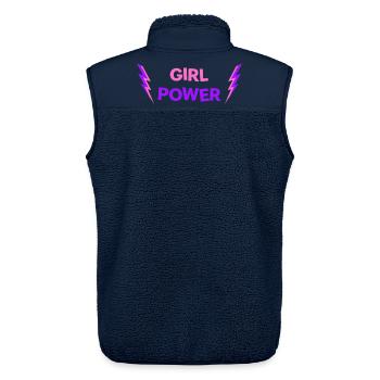 GIRL POWER - Glücksbringer für Mädchen & Frauen - Unisex Sherpaweste von Stanley/Stella - Navy - Hinten - AI Model Male 178 light (178cm)