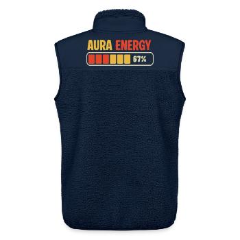 Aura Energy 67 Meme Funny Gen Alpha Six Seven 67  - Unisex Sherpa Gilet by Stanley/Stella - navy - Back - AI Model Male 178 light (178cm)