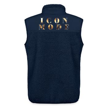 ICON MODE in a luxurious gold-marble look - Unisex Sherpa Gilet by Stanley/Stella - navy - Back - AI Model Male 178 light (178cm)