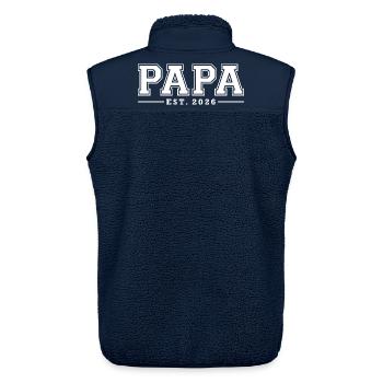 Papa Est. 2026 | Father | Father's Day Gift - Unisex Sherpa Gilet by Stanley/Stella - navy - Back - AI Model Male 178 light (178cm)
