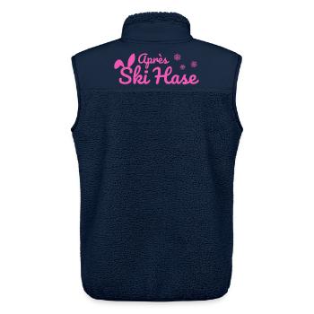 Apres Ski Hase Skihase Après Ski Party Schnee pink - Unisex Sherpaweste von Stanley/Stella - Navy - Hinten - AI Model Male 178 light (178cm)
