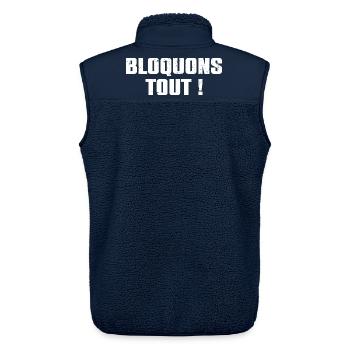 Lasst uns alles blockieren! Blockadebewegung vom 10. September - Unisex Sherpaweste von Stanley/Stella - Navy - Hinten - AI Model Male 178 light (178cm)