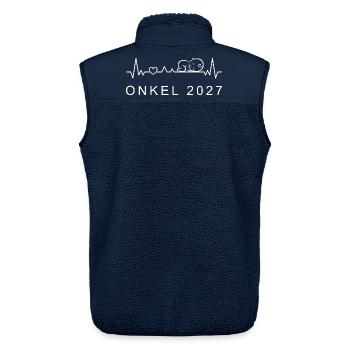 Onkel 2027 Herzschlag Schwangerschaft Ankündigen - Unisex Sherpaweste von Stanley/Stella - Navy - Hinten - AI Model Male 178 light (178cm)