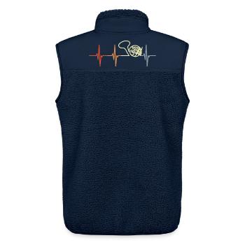 Vintage Waldhorn Herzlinie - Unisex Sherpaweste von Stanley/Stella - Navy - Hinten - AI Model Male 178 light (178cm)