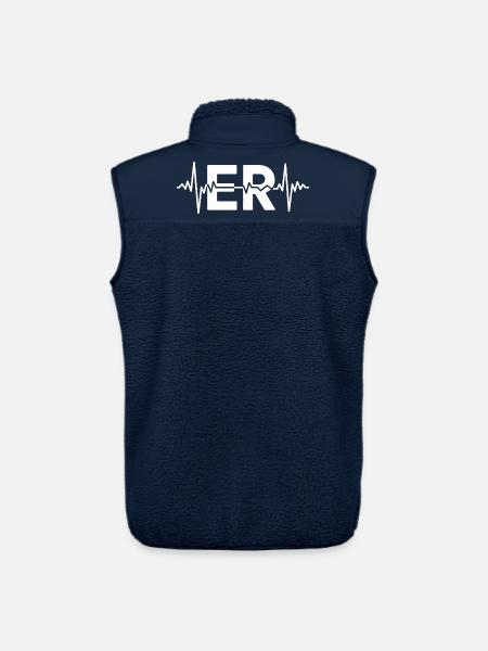 ER Heartbeat ECG Design - Unisex Sherpa Gilet by Stanley/Stella - navy