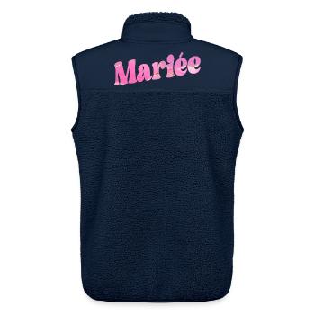 Mariée Mariage - Veste sans manches sherpa unisexe Stanley/Stella - marine - Dos - AI Model Male 178 light (178cm)