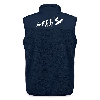 Entwicklung des Surfens - Unisex Sherpaweste von Stanley/Stella - Navy - Hinten - AI Model Male 178 light (178cm)