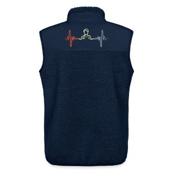 Tiermediziner Herzlinie - Unisex Sherpaweste von Stanley/Stella - Navy - Hinten - AI Model Male 178 light (178cm)