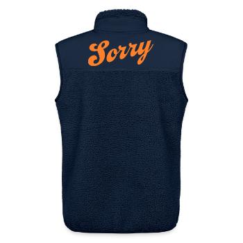 Sorry – Minimalist statement - Unisex Sherpa Gilet by Stanley/Stella - navy - Back - AI Model Male 178 light (178cm)