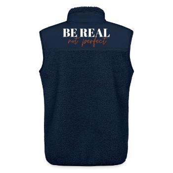 Be Real Not Perfect ! - Unisex Sherpaweste von Stanley/Stella - Navy - Hinten - AI Model Male 178 light (178cm)