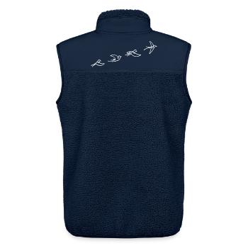 Der Flug des weißen Vogels - Unisex Sherpaweste von Stanley/Stella - Navy - Hinten - AI Model Male 178 light (178cm)