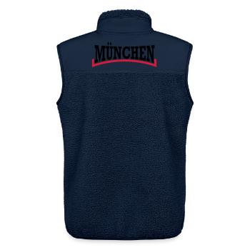 München Schrift zweifarbig - Unisex Sherpaweste von Stanley/Stella - Navy - Hinten - AI Model Male 178 light (178cm)