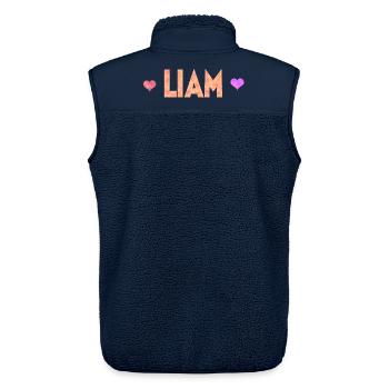 Liam - Unisex Sherpaweste von Stanley/Stella - Navy - Hinten - AI Model Male 178 light (178cm)