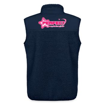 "I'm Perfect" – Y2K Girly Pink Statement - Unisex Sherpaweste von Stanley/Stella - Navy - Hinten - AI Model Male 178 light (178cm)