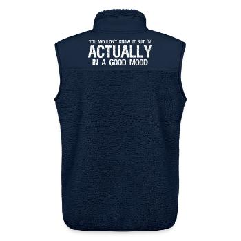 you wouldn't know it but I'm actually in a good  - Unisex Sherpaweste von Stanley/Stella - Navy - Hinten - AI Model Male 178 light (178cm)