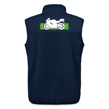 Motorrad fahren Motorradfahrer Motorradfahrerin - Unisex Sherpaweste von Stanley/Stella - Navy - Hinten - AI Model Male 178 light (178cm)