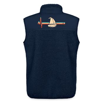 Segeln Segler Segelboot Herzschlag Vintage Retro - Unisex Sherpaweste von Stanley/Stella - Navy - Hinten - AI Model Male 178 light (178cm)