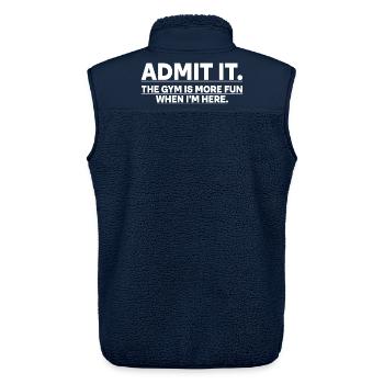 Funny Gym Workout Shirts für Männer und Frauen - Unisex Sherpaweste von Stanley/Stella - Navy - Hinten - AI Model Male 178 light (178cm)
