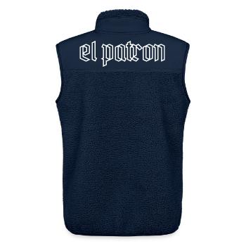 El Patron – Der Top G Look - Unisex Sherpaweste von Stanley/Stella - Navy - Hinten - AI Model Male 178 light (178cm)