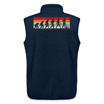 Vintage Evolution - Gärtner - Unisex Sherpaweste von Stanley/Stella - Navy - Hinten - AI Model Male 178 light (178cm)