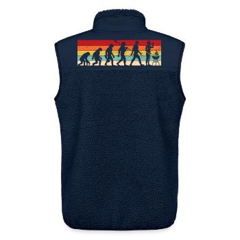 Vintage Evolution - Grillen - Grillmeister - Unisex Sherpaweste von Stanley/Stella - Navy - Hinten - AI Model Male 178 light (178cm)