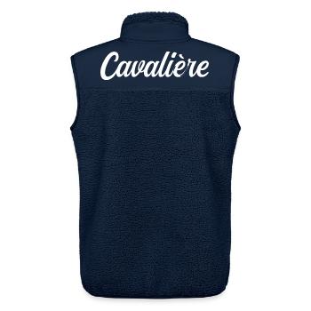 Cavalière Équestre Cheval Équitation Sport Passion - Veste sans manches sherpa unisexe Stanley/Stella - marine - Dos - AI Model Male 178 light (178cm)