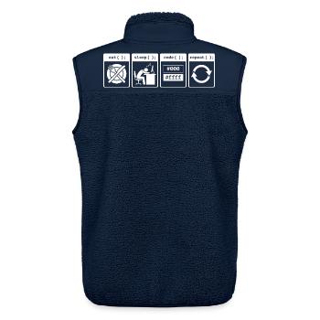Eat Sleep Code Repeat – Coder Workflow Design - Unisex Sherpaweste von Stanley/Stella - Navy - Hinten - AI Model Male 178 light (178cm)