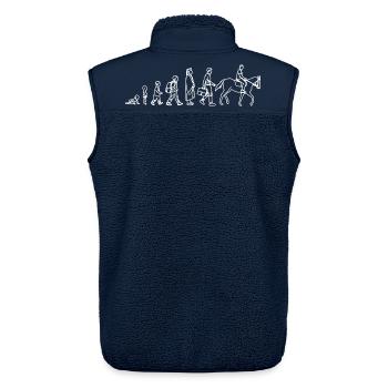 Entwicklung vom Kind zum Pferdereiter - Unisex Sherpaweste von Stanley/Stella - Navy - Hinten - AI Model Male 178 light (178cm)