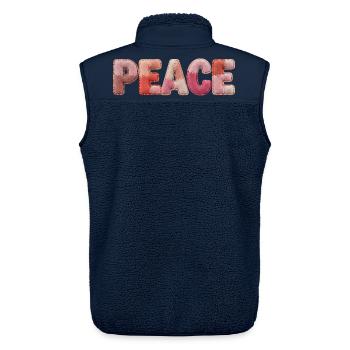 Peace Patchwork Design Shirt for Hippies - Unisex Sherpaweste von Stanley/Stella - Navy - Hinten - AI Model Male 178 light (178cm)