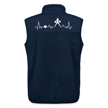 Cheerleader Herzschlag Cheerleading Squad - Unisex Sherpaweste von Stanley/Stella - Navy - Hinten - AI Model Male 178 light (178cm)