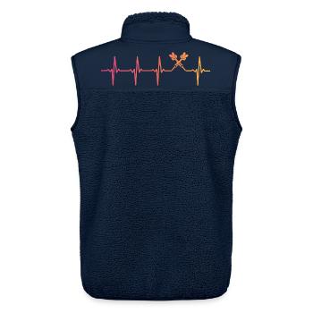 Darts Sonnenuntergang Herzschlag Darts - Unisex Sherpaweste von Stanley/Stella - Navy - Hinten - AI Model Male 178 light (178cm)