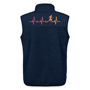 Sunset Soccer Heartbeat Fußballer Fußballspieler - Unisex Sherpaweste von Stanley/Stella - Navy - Hinten - AI Model Male 178 light (178cm)