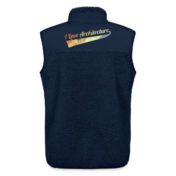 I Love Architecture - Unisex Sherpa Gilet by Stanley/Stella - navy - Back - AI Model Male 178 light (178cm)