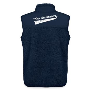 Architektur Liebe - Unisex Sherpaweste von Stanley/Stella - Navy - Hinten - AI Model Male 178 light (178cm)