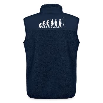 The Evolution of Fishing – Man’s True Heritage - Unisex Sherpaweste von Stanley/Stella - Navy - Hinten - AI Model Male 178 light (178cm)