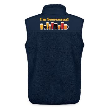 Ich bin biersexuell trinke Bier Liebhaber - Unisex Sherpaweste von Stanley/Stella - Navy - Hinten - AI Model Male 178 light (178cm)