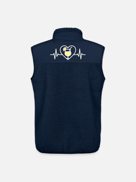 Piña Colada Heart Tropical Cocktail - Unisex Sherpa Gilet by Stanley/Stella - navy