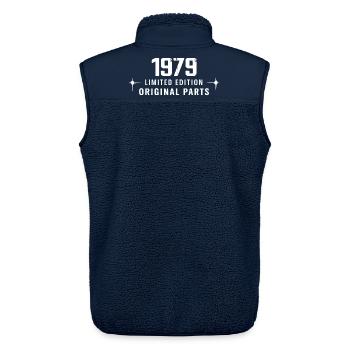 Vintage 1979 - Unisex Sherpaweste von Stanley/Stella - Navy - Hinten - AI Model Male 178 light (178cm)