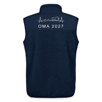 Oma 2027 Herzschlag Schwangerschaft Ankündigen - Unisex Sherpaweste von Stanley/Stella - Navy - Hinten - AI Model Male 178 light (178cm)