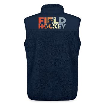 Vintage Feldhockey - Unisex Sherpaweste von Stanley/Stella - Navy - Hinten - AI Model Male 178 light (178cm)