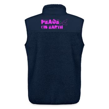 Peace on Earth with Bird pink - Unisex Sherpa Gilet by Stanley/Stella - navy - Back - AI Model Male 178 light (178cm)
